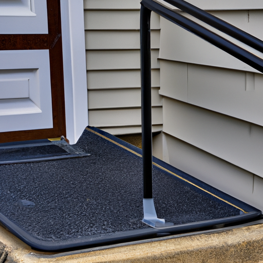 a closeup of a wheelchair ramp leading up to a doorway