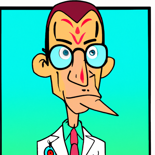 a doctors face with vibrant colors in the style of hanna barbera