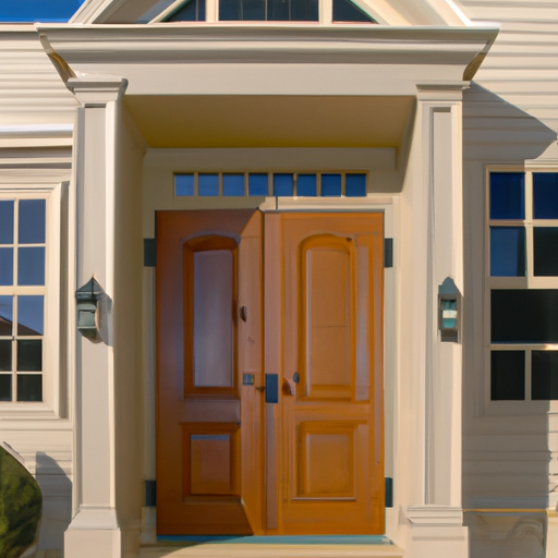 A house with a custom woodwork doorway