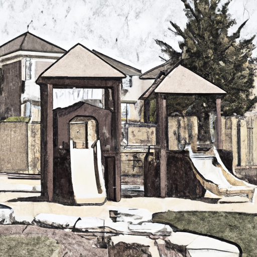 An illustration of a playground in a gated community