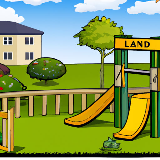 An illustration of a playground in a gated community