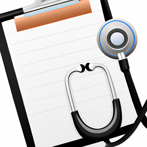 an illustration of a stethoscope placed on a clipboard