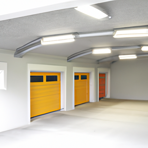 An image of a garage with energyefficient lighting