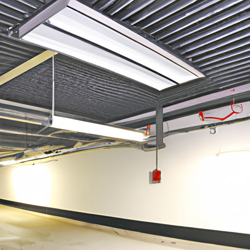 An image of a garage with energyefficient lighting