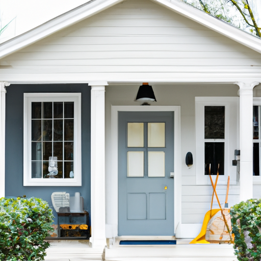 A suburban home with a bright retroinspired accent