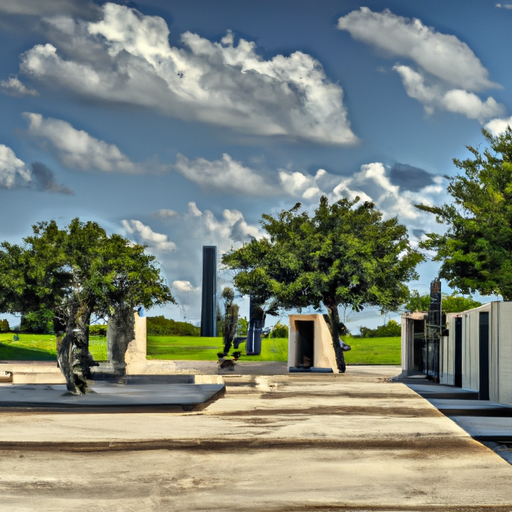 A view of the Texas Vietnam Veterans Memorial with its marble statues and monuments